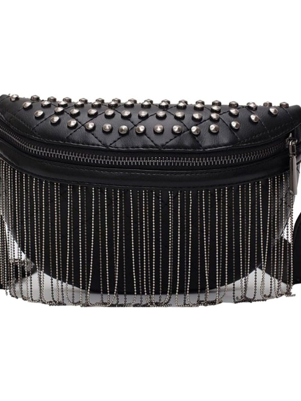 Womens Faux Leather Waist Packs Leisure Chain Belt Chest Bag Rave Festival Fanny